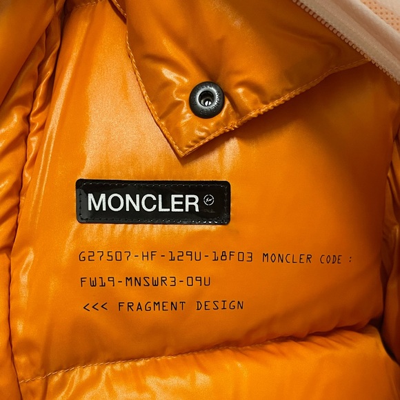 RARE Moncler x Fragment Orange Genius 7 Goose Down Puffer Coat NWT SZ 1 (Men S) - Picture 7 of 16